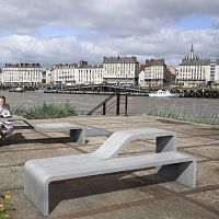 Contemporary table and bench set CANTEEN URBANfiber-reinforced concretehigh-performance concreteoutdoor