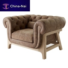 Contemporary armchair COCOON CHESTERFIELDleatheroak