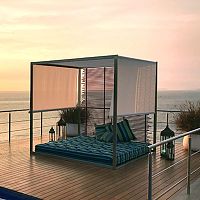 Contemporary daybed WRECK Sunbrella®acrylic fabricteak
