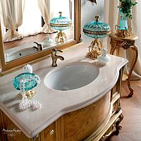 Built-in washbasin CASANOVAmarblewith adjustable mirroroval
