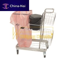Cleaning trolley metalfor waste containerswith swivel casters