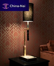 Bedside table lamp Butler leathertraditionalcorded