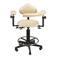 Dental stool height-adjustablewith armrestswith backrest
