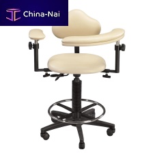 Dental stool height-adjustablewith armrestswith backrest