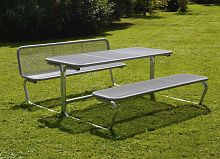 Contemporary table and bench set Paradorwoodenmetaloutdoor