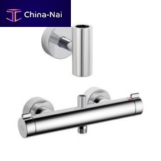 Double-handle shower mixer tap 26.005.330.000wall-mountedthermostaticchromed metal