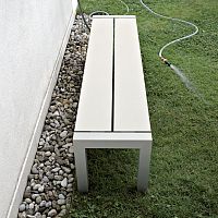 Contemporary garden bench Sushianodized aluminumlaminatewithout backrest