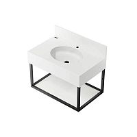 Wall-mounted washbasin Alva : 9320801000Solid Surfacewith shelf1-hole