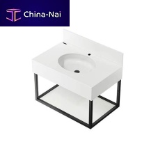Wall-mounted washbasin Alva : 9320801000Solid Surfacewith shelf1-hole
