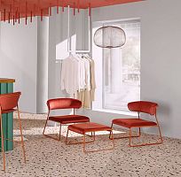 Contemporary pouf Lisafabricsteelrectangular