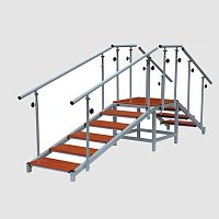Corner rehabilitation staircase SCH-1with 2 handrails