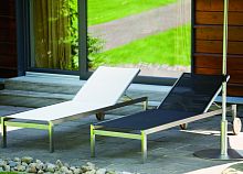 Contemporary sun lounger LUXURYteakstainless steelgarden
