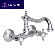 Wall-mounted double-handle mixer tap ORIENTES: 474ORGBchromed metalkitchen2-hole