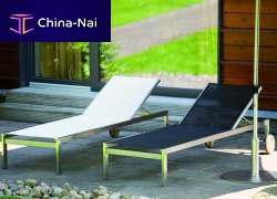 Contemporary sun lounger LUXURYteakstainless steelgarden