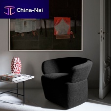 Contemporary armchair JOSEPHINEfabricleatherwooden