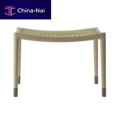 Contemporary stool SIGA leatherropewooden base