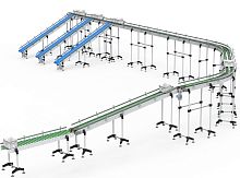 Modular transporting conveyor belt stainless steelPOMPP