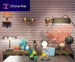 Contemporary wallpaper TRESSAGEnonwoven fabricvinylgeometric pattern