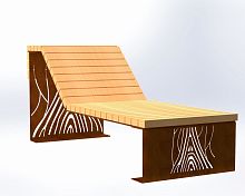 Original design sun lounger Originewoodensteelgarden