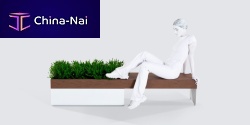 Planter with bench Banco maceterowoodensteelrectangular