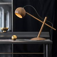 Table lamp LUNEwoodencontemporarycorded