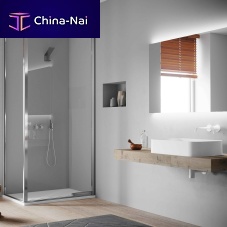 Glass shower enclosure stainless steelaluminumcorner