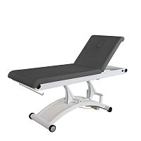 Electric massage table Cervicon casterswith adjustable height backrest2-section
