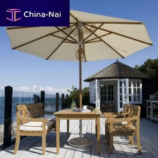 Round parasol ATLANTISpolyesterwooden