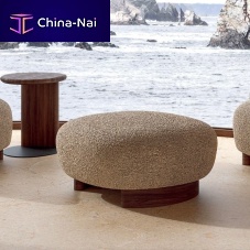 Contemporary pouf Pebble bigfabricoakoval