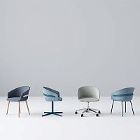 Contemporary chair CLIPindoorfabricpolished aluminum