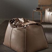 Contemporary bean bag Bagfabricleatherwith removable cover