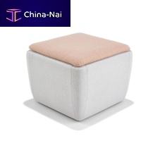 Contemporary ottoman Toku leatherfabricsquare