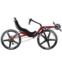 Crank-propelled recumbent bicycle High racer 700c Discadultred