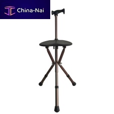 T-handle walking stick DP-601Ltripodheight-adjustablewith seat
