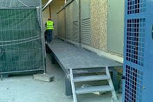Steel walkway precastfixed