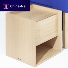Contemporary bedside table MIES SoakAmerican walnutwooden base