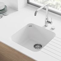 Single-bowl kitchen sink DUPONT-857with drainboardCorian®integrated