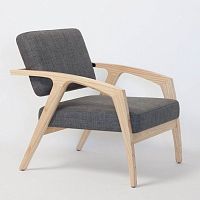 Contemporary armchair DEBUSSY : RF. 26001fabricwoodengray