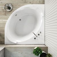 Corner bathtub BRAVATTAdeepcompositewhite