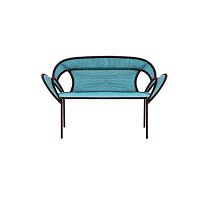 Contemporary garden bench Banjoolilacquered steelpolyethylenewith backrest