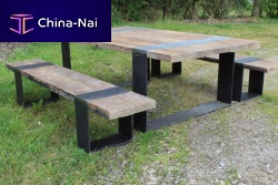Contemporary table and bench set woodenexteriorgarden