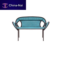 Contemporary garden bench Banjoolilacquered steelpolyethylenewith backrest