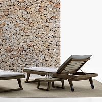 Contemporary sun lounger Giofabricteaksolid wood