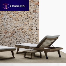 Contemporary sun lounger Giofabricteaksolid wood