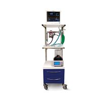Trolley-mounted veterinary anesthesia workstation