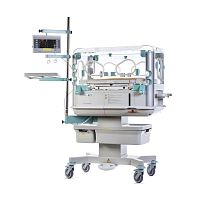 Neonatal incubator on casters SHELLYheight-adjustablewith monitor