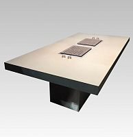 Contemporary dining table Scottoneceramicstainless steel baserectangular