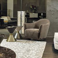 Traditional armchair VIVIENNE fabricleatherplywood