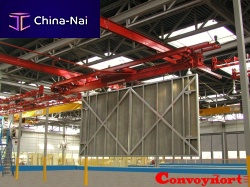 Single-girder overhead travelling crane hangingabove-ground