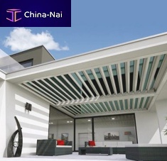 Wall-mounted pergola aluminumglass canopy